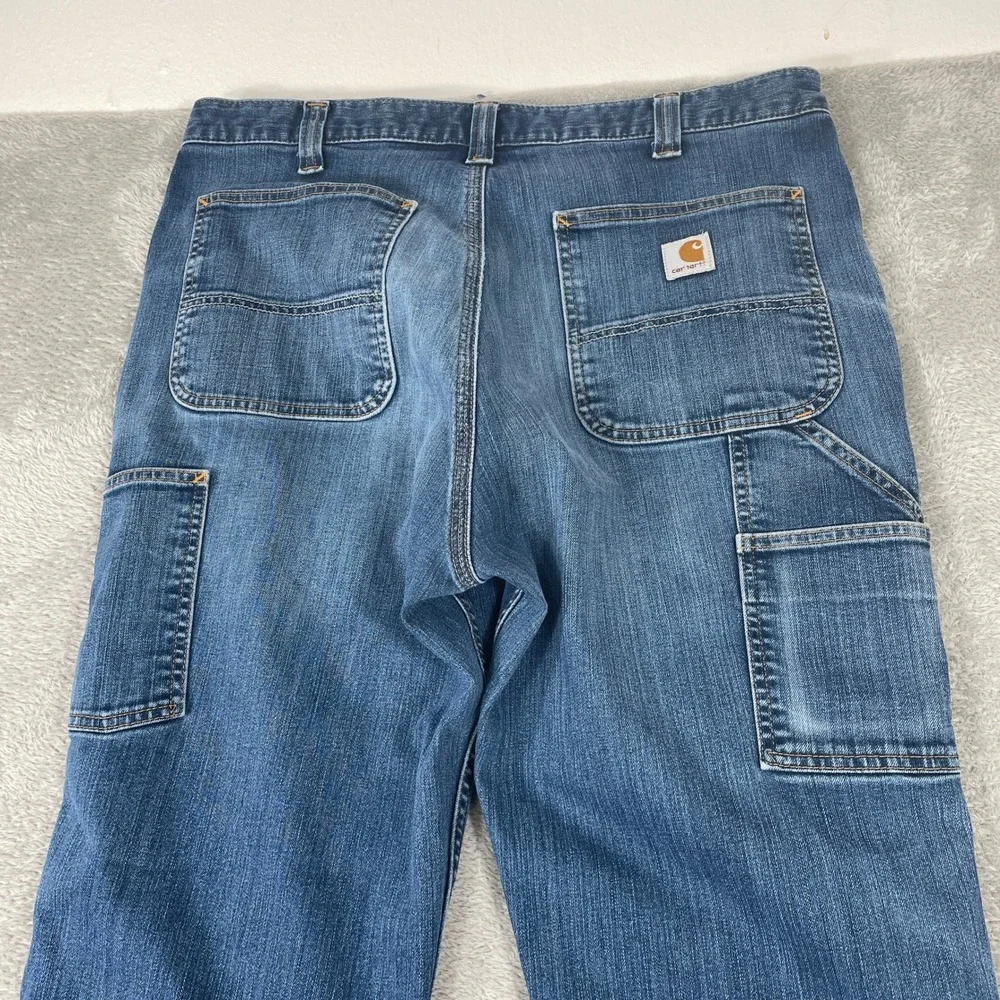 Carhartt Carpenter Jeans Mens 36x33 Blue Rugged Flex Relaxed Fit Workwear‎ Denim